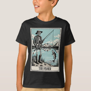 Die Tarot-Karte des Fisher Skeleton für Fischereil T-Shirt