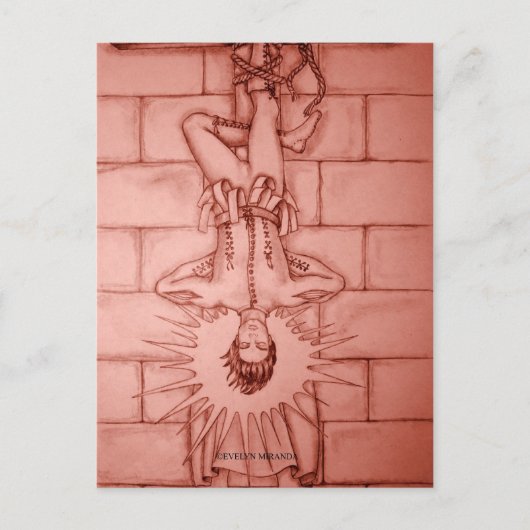 Die Tarot-Karte des hängenden Mannes Postkarte (Vorderseite)