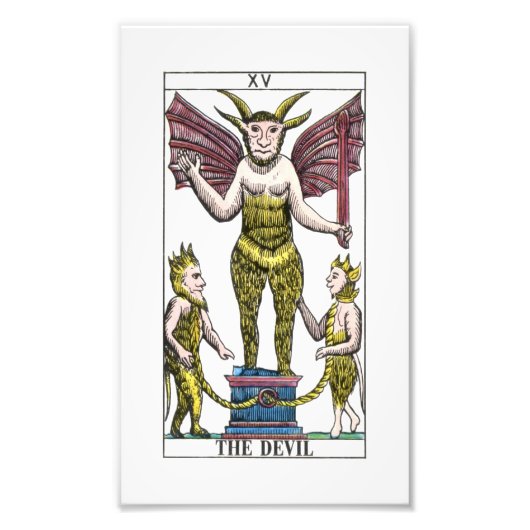Die Tarot-Karte des Teufels Fotodruck (Vorne)