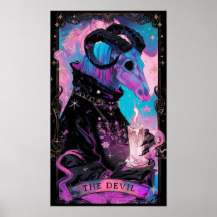 Die Tarot-Karte des Teufels Hexenmeisters Poster