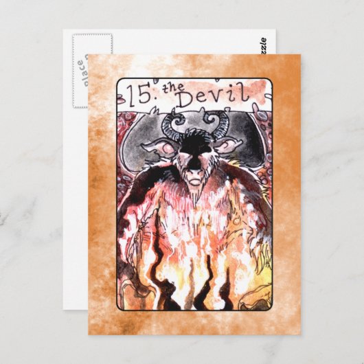 Die Tarot-Karte des Teufels Postkarte (Vorne/Hinten)
