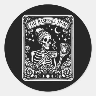 Die Tarot-Karte für verkaufte Mamas Skeleton Coffe Runder Aufkleber