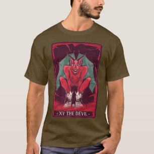 Die Tarot-Karten des Teufels okkultisieren Skelett T-Shirt