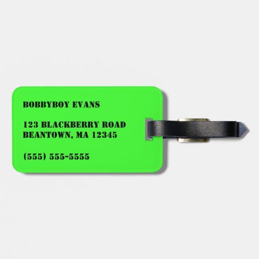 Die Tasche des Bobs Gepäckanhänger (Rückseite horizontal)