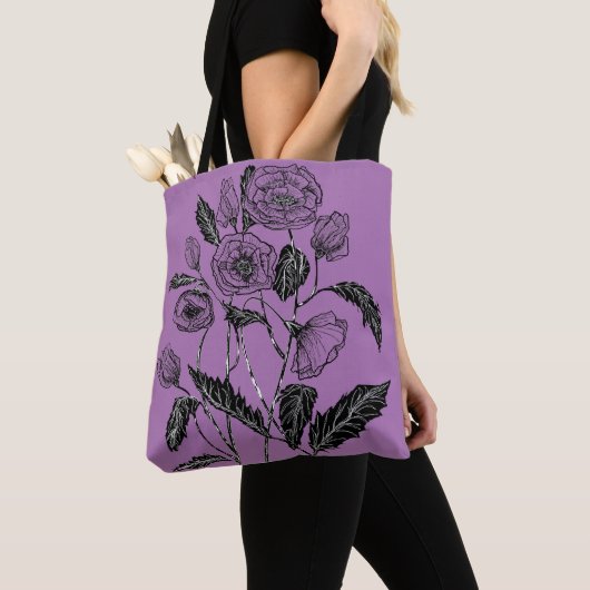 Die Tasche mit dem Mohnanstrich in den Farben (Von Nahem)