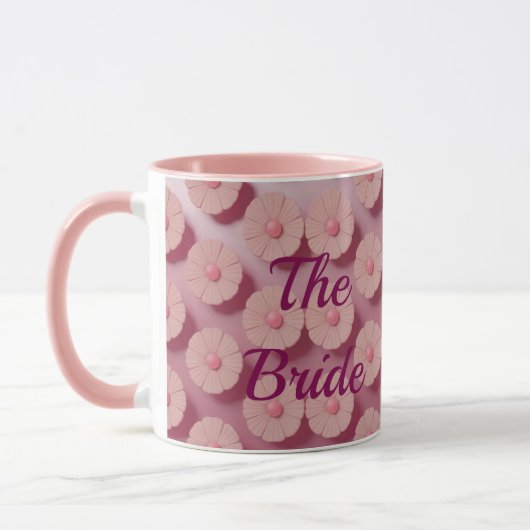 Die Tasse "Bride Wine Pink Daisies Combo" (Links)