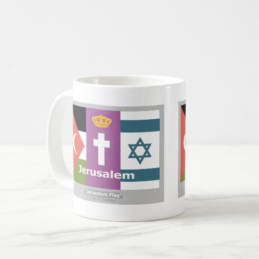 Die Tasse der Flagge von Jerusalem (Vorderseite Links)