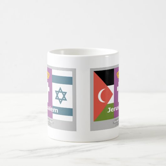 Die Tasse der Flagge von Jerusalem (Mittel)