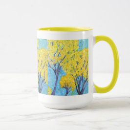 Die Tasse der gelben Bäume