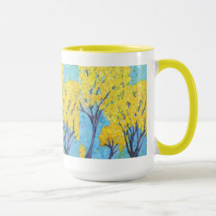 Die Tasse der gelben Bäume