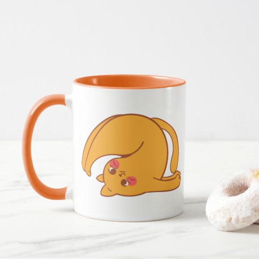 Die Tasse der Katze auf den Kopf (Mit Donut)