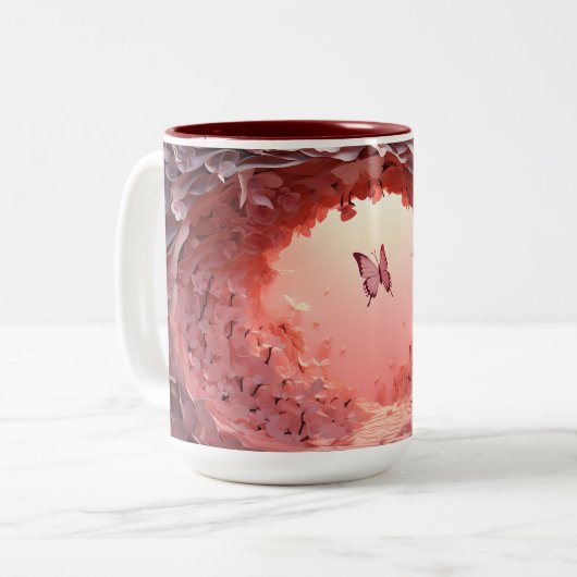 Die Tasse des 3D-Schmetterlingkaffees (Vorderseite Links)
