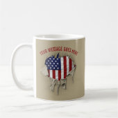 Die Tasse des amerikanischen Kaffees wird gerippt, (Links)