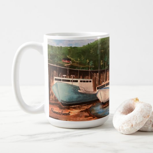 Die Tasse des Fischerdorfes Originelle Kunstwerke (Mit Donut)