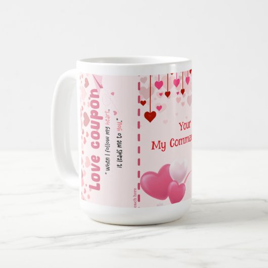 Die Tasse des Liebe-Kupon (Vorderseite Links)