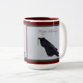 Die Tasse des Raben-glücklichen Feiertags (VorderseiteRechts)