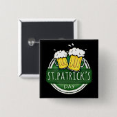 Die Tasse des St. Patrick's Day Biers Button (Vorne & Hinten)