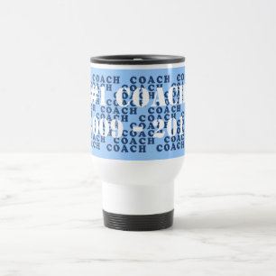 Die Tasse des Trainers - Blau beschriftet