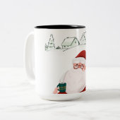 Die Tasse des Weihnachtsmanns mit zwei Tonen Kaffe (Vorderseite Links)