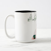 Die Tasse des Weihnachtsmanns mit zwei Tonen Kaffe (Links)