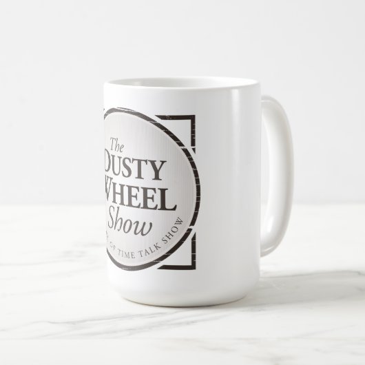 Die Tasse "Dusty Wheel Show Podcast" (VorderseiteRechts)