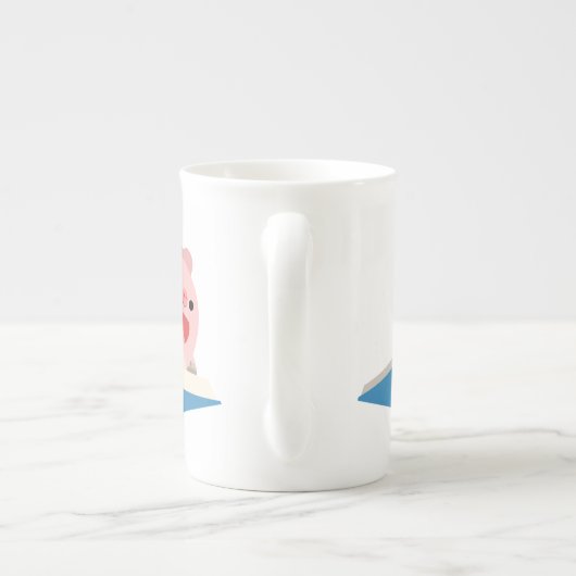 Die Tasse "Flying Book and Cartoon Pig-Bone-China" (Rückseite)