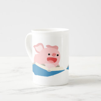 Die Tasse "Flying Book and Cartoon Pig-Bone-China"