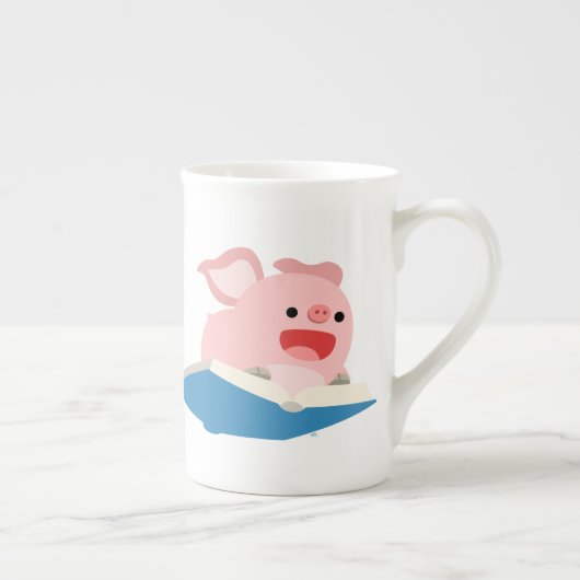 Die Tasse "Flying Book and Cartoon Pig-Bone-China" (Rechts)
