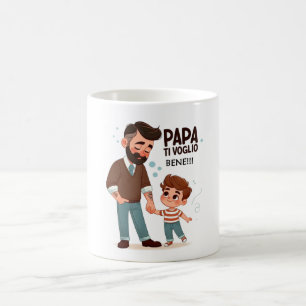 Die Tasse für das Frühstück ist Papa gewidmet