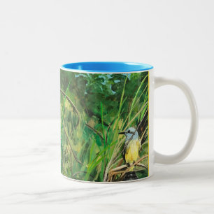 Die Tasse mit zwei Tönen "atmen und geben " frei