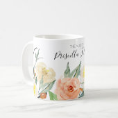 Die Tasse moderner Pfirsichfarben-Blume (Vorderseite Links)