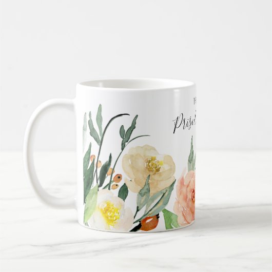 Die Tasse moderner Pfirsichfarben-Blume (Links)