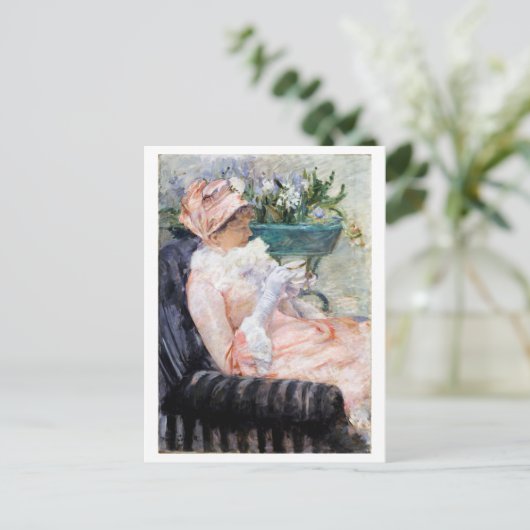 Die Tasse Tee, Mary Cassatt Postkarte (Stehend Vorderseite)
