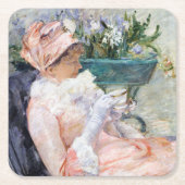 Die Tasse Tee, Mary Cassatt Rechteckiger Pappuntersetzer (Vorderseite)