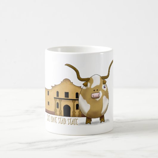 Die Tasse von Alamo und Longhorn (Mittel)