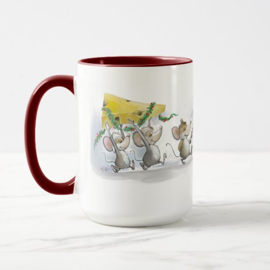 Die Tasse von Weihnachtskäse (Links)