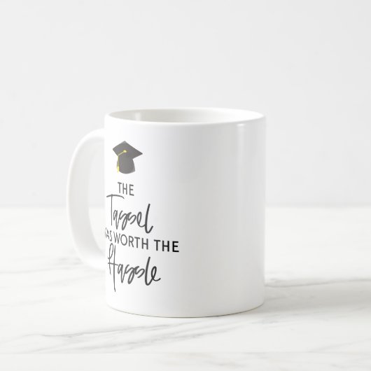 Die Tassel war das Geschenk des helden Abschlusses Kaffeetasse (Vorderseite Links)