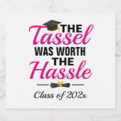 Die Tassel war den schweren Abschluss wert Bierflaschenetikett (Einzelnes Label)