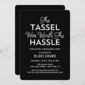 Die Tassel war den schweren Abschluss wert Einladung (Vorne/Hinten)