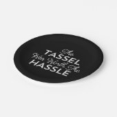 Die Tassel war den schweren Abschluss wert Pappteller (Schrägansicht)