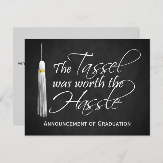 Die Tassel war den schweren Uni-Abschluss wert Einladung (Vorne/Hinten)