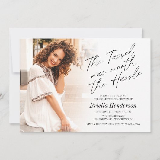 Die Tassel war die mürrische Graduierungspartei we Einladung (Vorderseite)