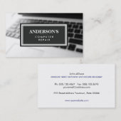 Die Tastatur für die Computerreparatur ist verschw Visitenkarte (Vorne/Hinten)