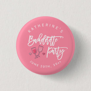 Die Tasten Rosa und Weiß des Junggeselinnen-Abschi Button