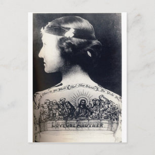 Die tätowierte Flapperin - liebt einander Postkarte