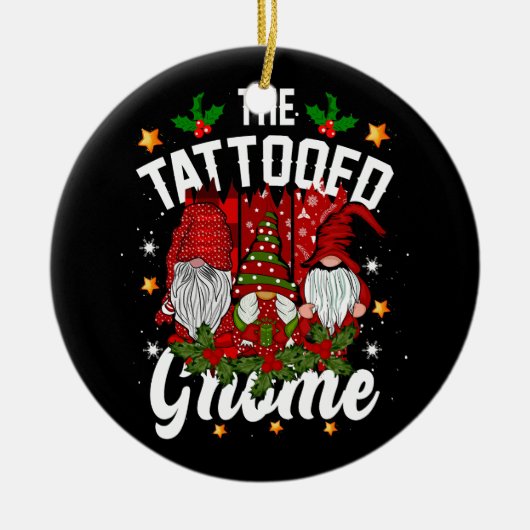 Die Tattooed Gnome Squad Matching Family Weihnacht Keramik Ornament (Vorne)