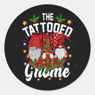 Die Tattooed Gnome Squad Matching Family Weihnacht Runder Aufkleber
