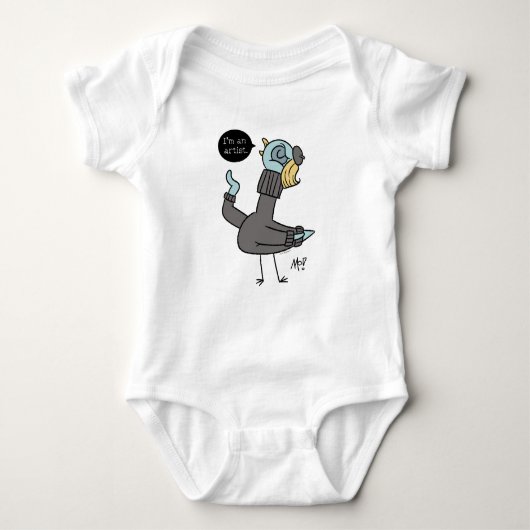 Die Taube, die ich bin ein weißer Baby-Bodysuit fü Baby Strampler (Vorderseite)