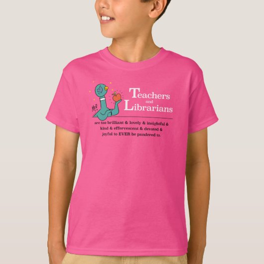 Die Taubenlehrer und die Bibliothekare Kinder rosa T-Shirt (Vorderseite)