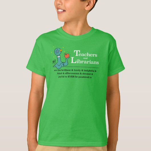 Die Taubenlehrer und Librarier Kinder grün T-Shirt (Vorderseite)